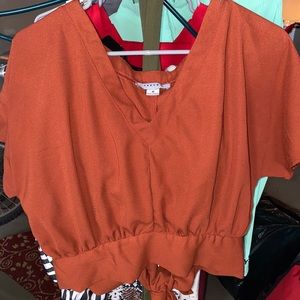 Orange Cropped Blouse
